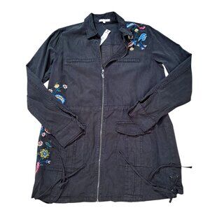Willow & Clay Women's Light Weight Jacket Floral Boho Fall Embroidery Sz Medium
